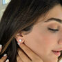 Diamond Moissanite Crystal Sterling Silver Earrings, thumbnail 4 of 6
