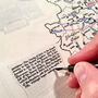 Yorkshire Ridings Map Hand Drawn Fine Art Print, thumbnail 8 of 12