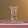 Vintage Mid Century Cut Glass Candlestick, thumbnail 2 of 4