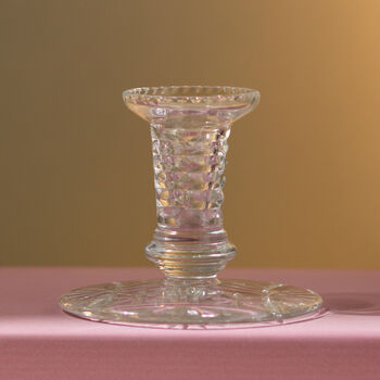 Vintage Mid Century Cut Glass Candlestick, 2 of 4