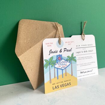 Las Vegas Illustration Save The Date Luggage Tag, 3 of 7