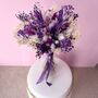 Deep Purple Dried Flower Bouquet With Gypsophila, thumbnail 5 of 5