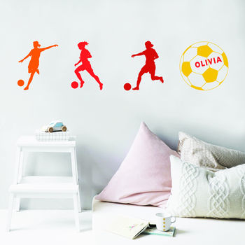 Women's Personalised Football Wall Stickers, 2 of 7