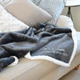 Personalised Dark Grey And White Super Soft Blanket, thumbnail 4 of 9