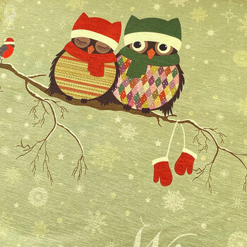 Winter Owl Couple Cushion Cover For Valentine's Day, 2 of 7