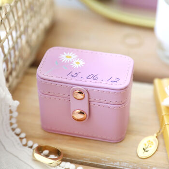 Personalised Colourful Birth Flower Mini Ring Box, 6 of 12