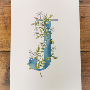 J Is For Jasmine Initial Print, Personalised, 3 of 7