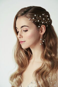 Celestial Star Bridal Hairvine And Earrings Lunella, 6 of 6
