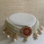 Red And White Gold Plated Kundan Pearl Indian Set, thumbnail 1 of 7