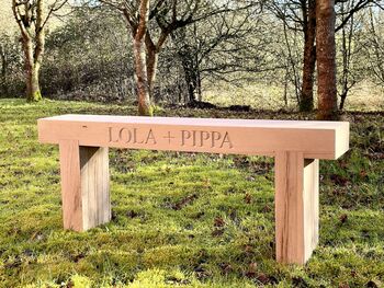 Engraved Oak Sleeper Bench, 4 of 6