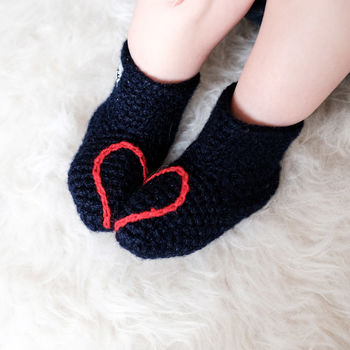 Handmade Baby Booties With Heart Or Snowflake, 3 of 12