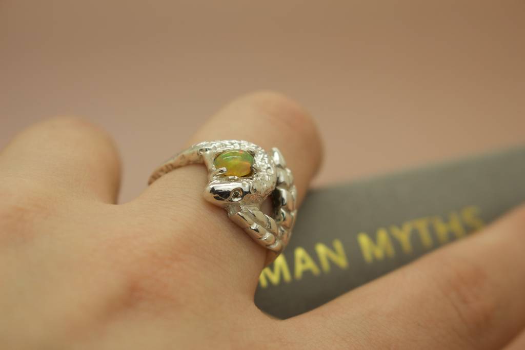 Snake And Leaf Engagement Ring With Opal Diamonds By The Snake And Leaf Engagement Ring With Opal Diamonds