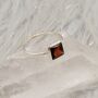 Red Garnet 925 Silver Ring: January Birthstone, thumbnail 1 of 11