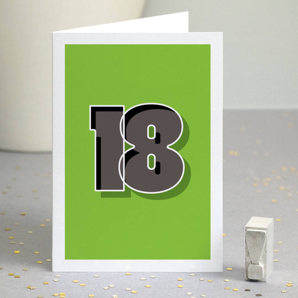 Graphic 18th Birthday Card, 1 of 3