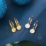 Sand Dollar Huggie Hoops Earrings In Sterling Silver, thumbnail 1 of 10