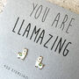 Llama Sterling Silver Earrings, thumbnail 3 of 5