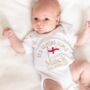 It's Coming Home! Personalised Embroidered World Cup Football Babygro, thumbnail 1 of 4