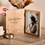 Floral Border Engraved New Baby Photo Frame, thumbnail 1 of 2