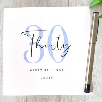 Personalised 30th Birthday Card Thirty, 2 of 4