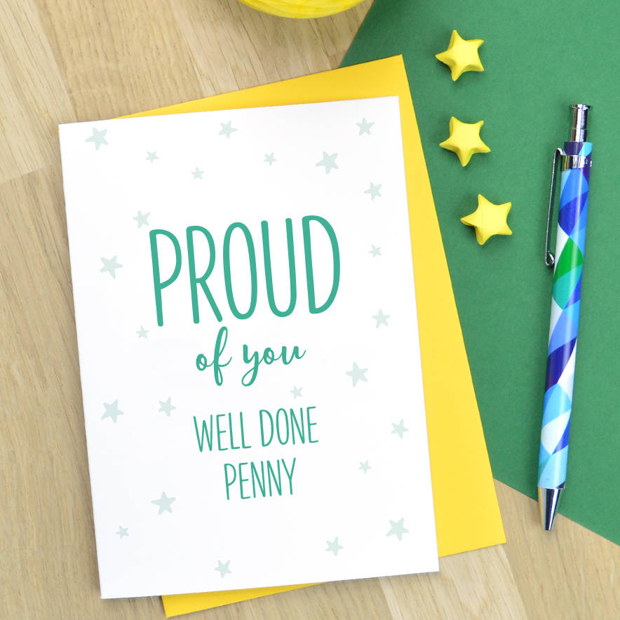 proud of you exam results card by pink and turquoise ...