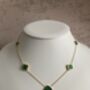 18 K Gold Plated Four Leaf Clover Necklace Emerald, thumbnail 4 of 4