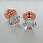 Rose Gold Copper Diamond Glass Mortice Door Knobs, thumbnail 2 of 4