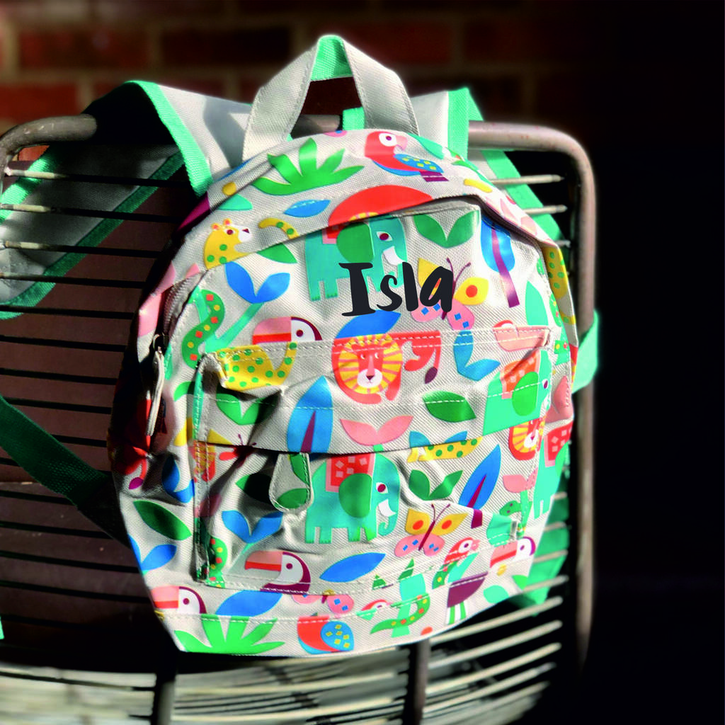 Personalised Tropical Animals Kids Backpack, 1 of 2