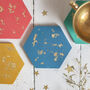 Colourful Gold Leaf Jesmonite Hexagon Coaster Set, thumbnail 5 of 5