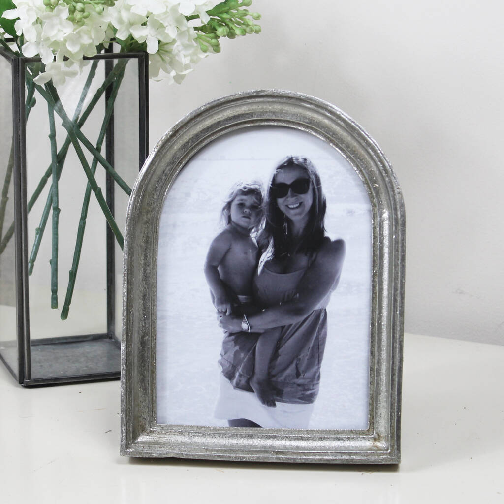 Grey Arched Photo Frame By Lime Tree London