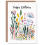 Bright Pastel Colour Boho Wildflower Her Birthday Card, thumbnail 1 of 4