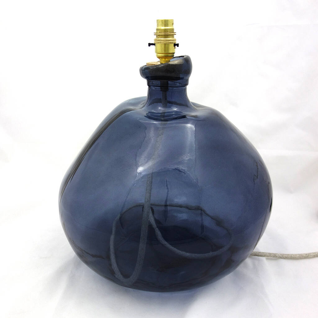 large simplicity recycled glass lamp base by the recycled glassware co