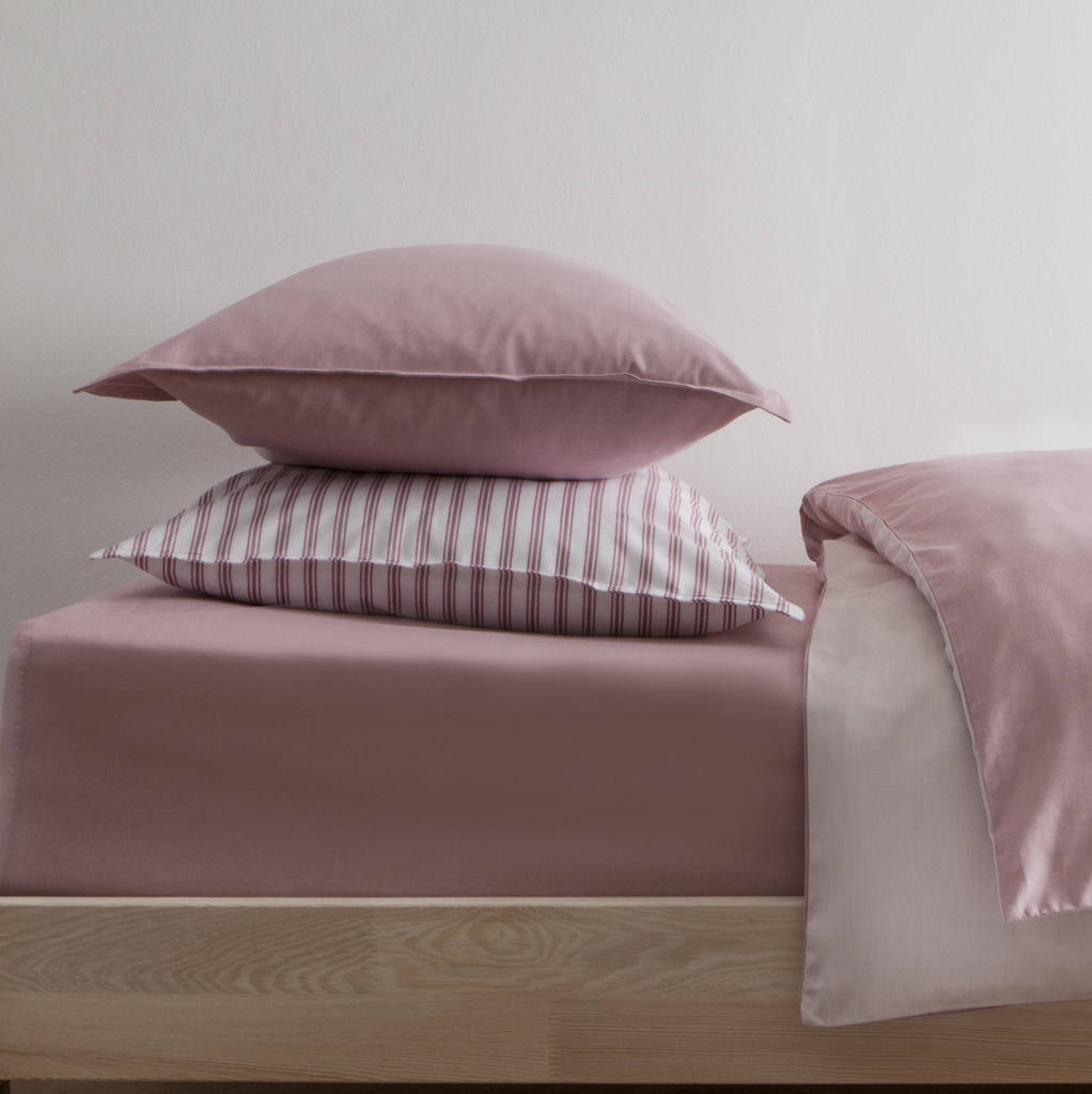 Plain Jacquard Dusty Pink Pillowcase By Harriet Hare