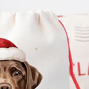Personalised Chocolate Labrador Santa Sack, 3 of 3