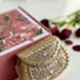 Shiraz Mini Kundan Pink And Gold Clutch, thumbnail 3 of 9
