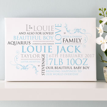 Personalised Baby Birth Announcement Word Art, 3 of 9