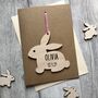 Personalised New Baby Rabbit Keepsake Decoration Card, thumbnail 1 of 3