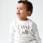 'Two Cute' Embroidered 2nd Birthday Sweatshirt, thumbnail 2 of 5
