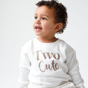 'Two Cute' Embroidered 2nd Birthday Sweatshirt, 2 of 5