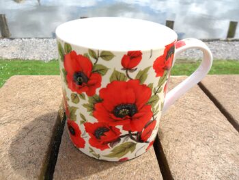 Jumbo Mug In Vibrant Red Poppy Design, 10 of 12