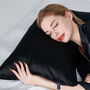 Silk Pillow Black Pure Mulberry Silk Satin, thumbnail 1 of 7