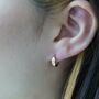 Opal Huggie Hoop Earrings, thumbnail 2 of 6