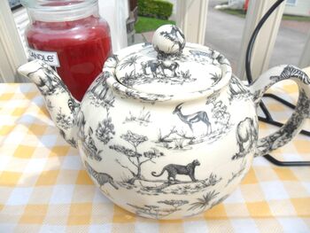 Six Cup Teapot In Black Safari Design, 2 of 9