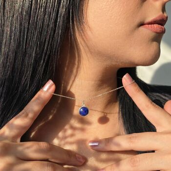 925 Sterling Silver Blue Sapphire September Necklace, 4 of 4