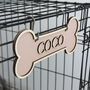 Personalised Dog Bone Crate Signs With Pre Drilled Holes And Hooks, thumbnail 4 of 7