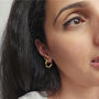 24ct Gold Plated Tiny Bamboo Huggie Earrings, thumbnail 2 of 3