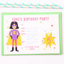 Superhero Girl Children's Party Invitations, thumbnail 3 of 5