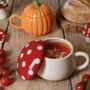 Ceramic Mushroom Soup Mug With Lid, thumbnail 1 of 7