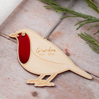 Robin In Loving Memory Christmas Decoration, 2 of 4