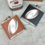Personalised Rugby Ball Hip Flask, thumbnail 1 of 3