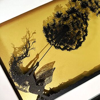 Dancing With Dandelions Fairy Papercut Picture, 4 of 8